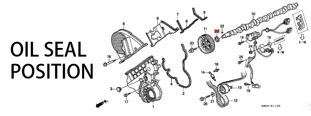 Nissan oil seal 91213PR3003 91213PR30030  91213PR3004 91213PR3013 29*43*8 Camshaft Seal