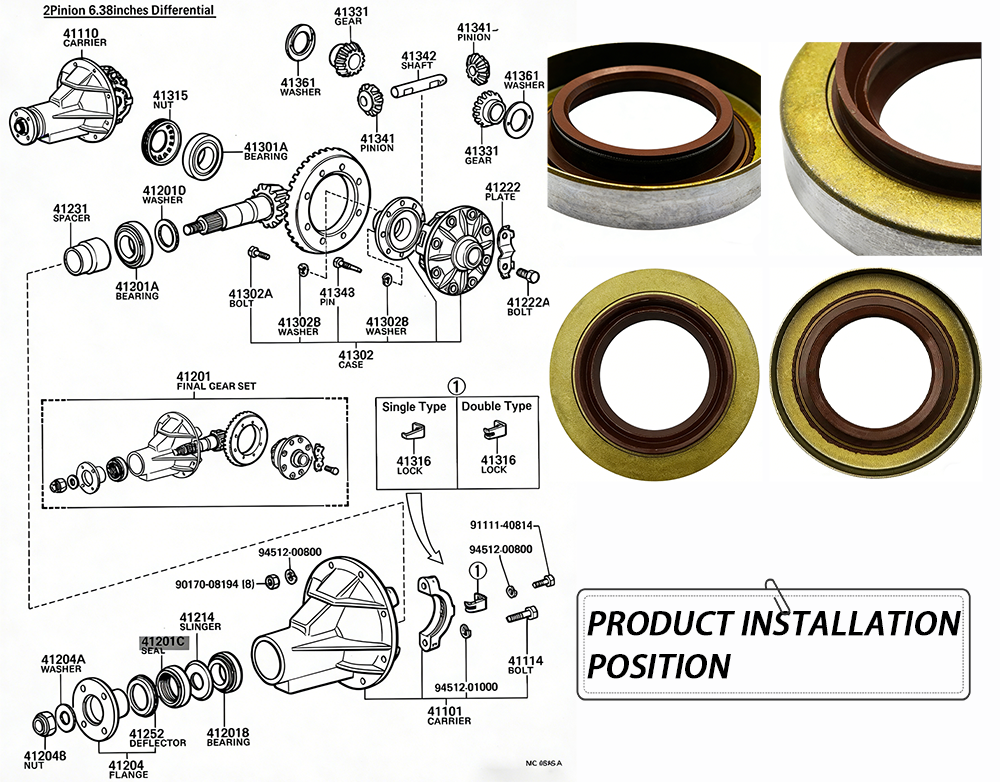 90311-38014 90311-38057 38*65*12/19 For rear differential housing TB OIL SEAL