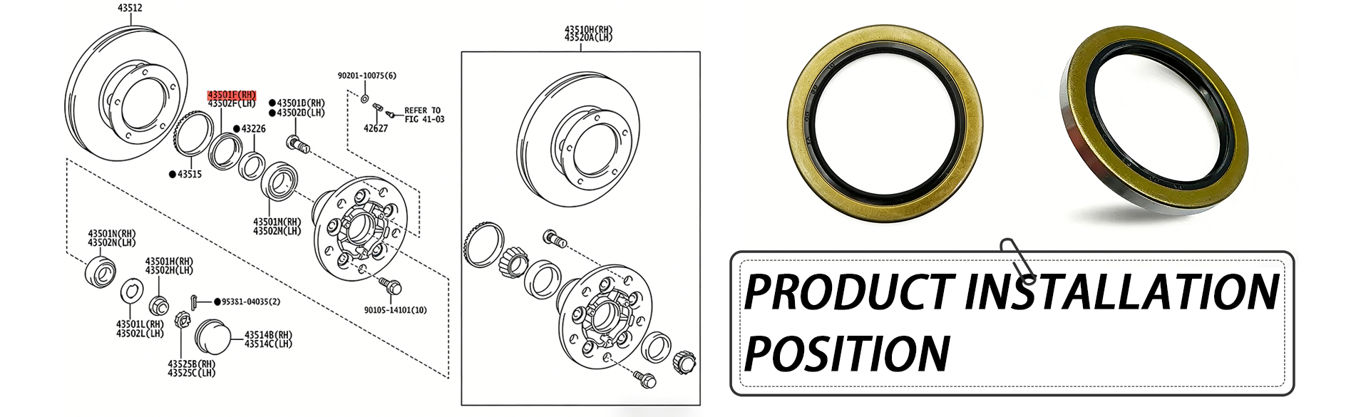 90311-68002  68*92*10 For Right Front Axle Hub TA  OIL SEAL