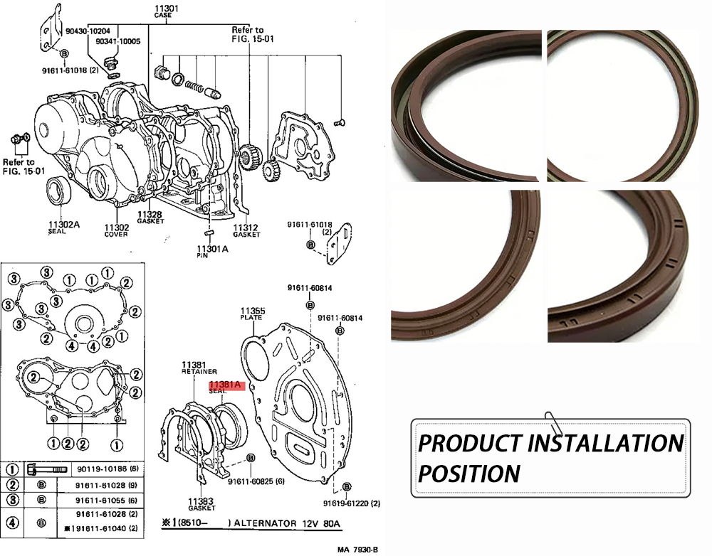90311-95951 90311-95014 90311-95008 BHH1134-A TOYOTA 95*115*9.5/12 Crankshaft rear oil seal TC OIL SEAL