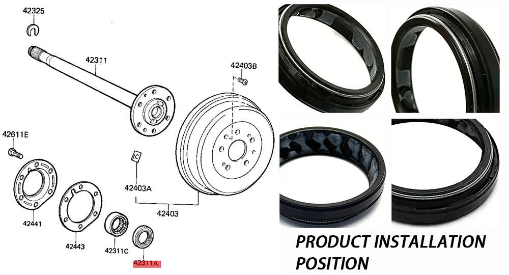 AC8368E 90310-35001 35*41*5.5/9 For rear axle half shaft SCY  OIL SEAL